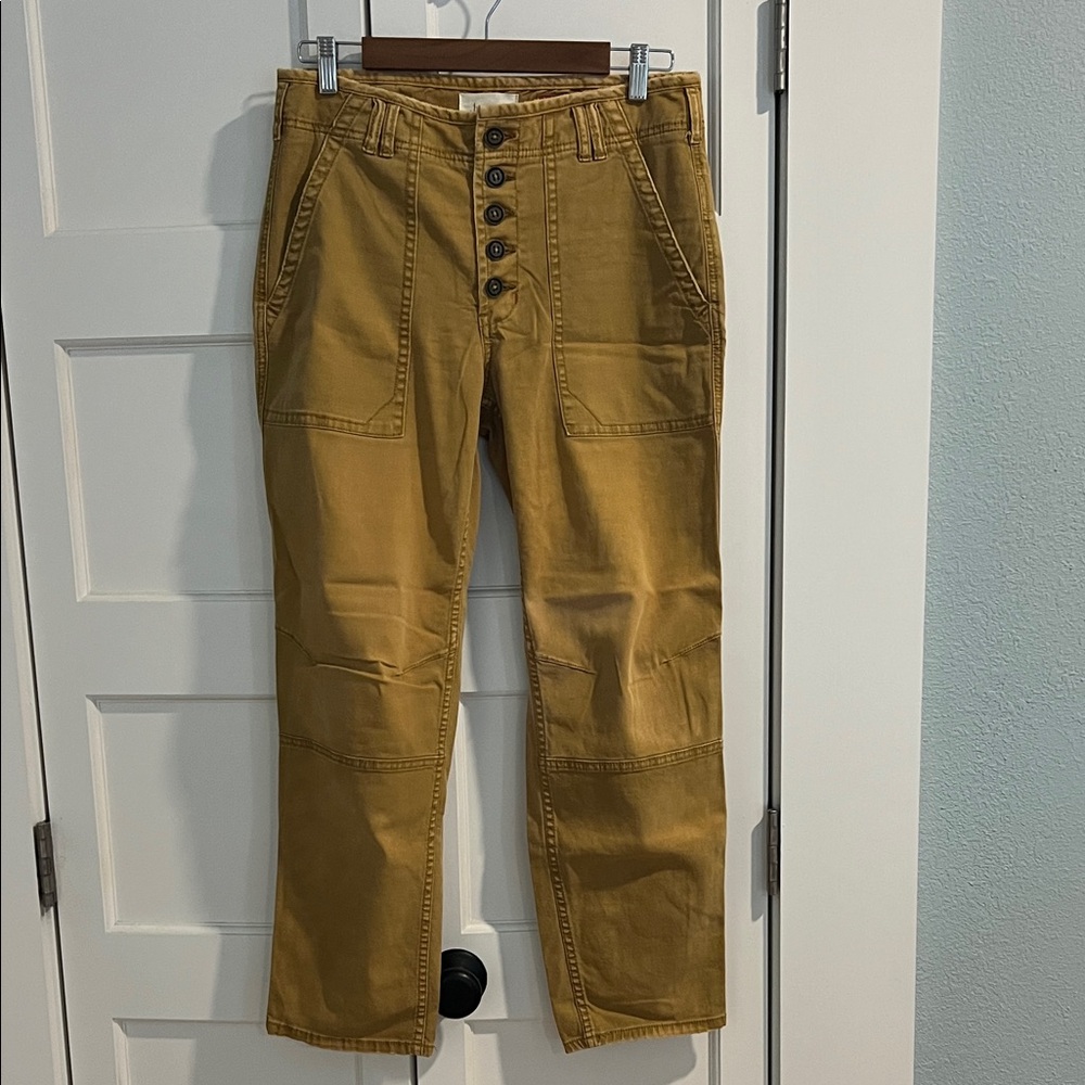 Anthropologie Women's Mustard Button-Fly Vintage Chinos